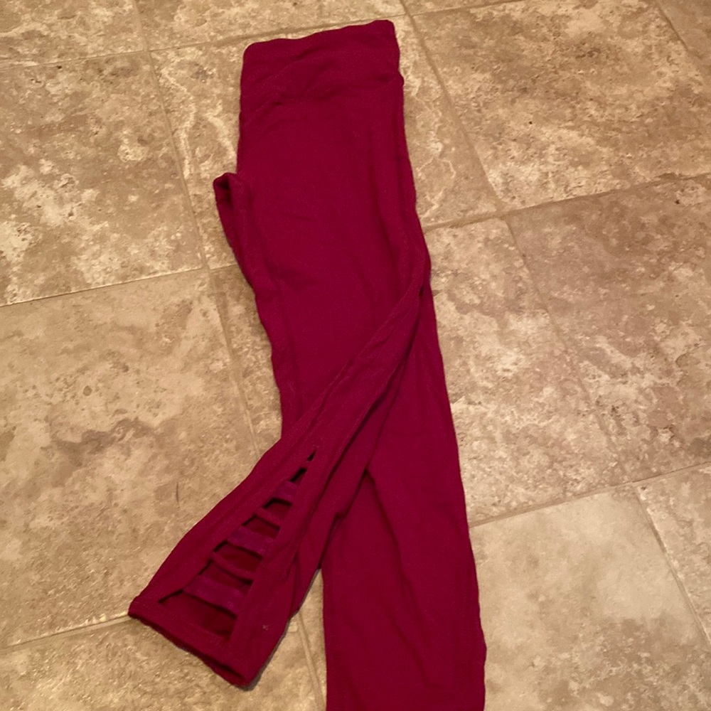 maroon athletic pants